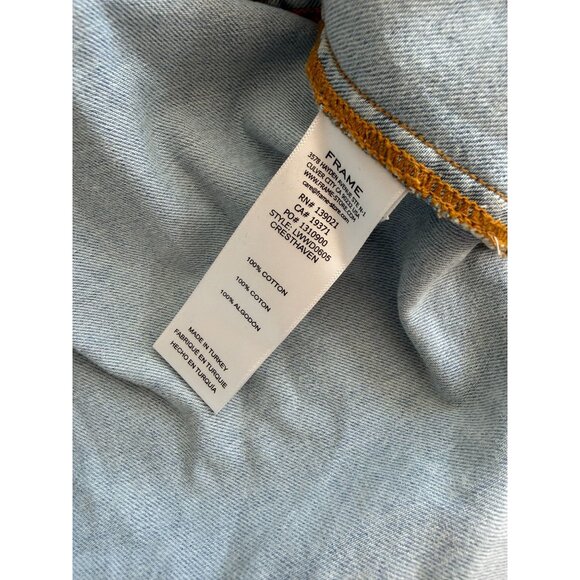 FRAME Light Wash Denim Button Down Dress Size X Small - Picture 5 of 8